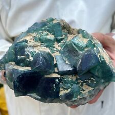 3.8lb NATURAL Green Cube FLUORITE Quartz Crystal Cluster Mineral Specimen picture