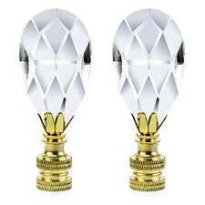 Crystal Lamp Finials, 2 Pack Teardrop Shape Clear Faceted Crystal Lamp Finial... picture