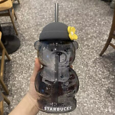 Starbucks Latin American Glass Bear Bottle Tumbler Cat Love Bear Straw Cup Gift picture