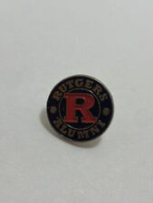 Vintage Rutgers University Alumni Lapel Hat Pin Red Black & Gold Coloring picture