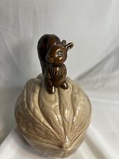 Vintage Armbee Ceramic Nut Shaped Walnut Dish with Squirrel Lid 7-in H picture