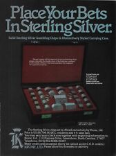 1983 Krone LTD Sterling Silver Chips Poker Gambling Carrying Vintage Print Ad picture