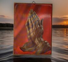 Praying Hands Religious Wall Plaque Jesus Holographic 3D Image Hanging Vintage picture