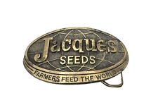 1977 Jacques Seeds Brass Belt Buckle picture
