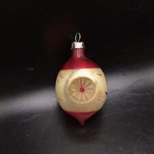 Antique Glass CHRISTMAS Double Indent Teardrop Feather Tree Ornament Boat Scene picture