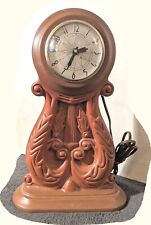Vintage (Rare) Clay Pottery LANSHIRE Mantel CLOCK Earthenware Homemade 1970 Runs picture