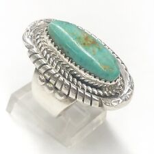 Navajo Edison Gruber Turquoise Handmade Sterling ring Size 8 picture