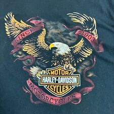 Harley Davidson Motorcycles Cotton T Shirt Black Greeley, Colorado Eagle Sz Lg picture