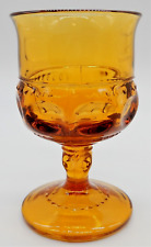 Amber Indiana Glass Kings Crown Thumbprint Sherry Cordial Glass 4 3/8