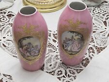 Vintage 2 Victorian Limoges  Encrusted Gold Platted - Decorative Trims Vases picture