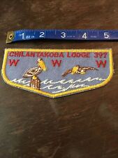 VTG 1960s OA CHILANTAKOBA LODGE 397 Order of the Arrow Twill FLAP PATCH WWW  picture