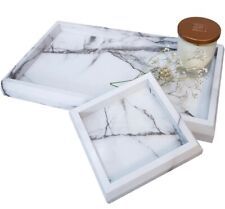 2 Pcs Marble Print Vanity Tray Set New in Box picture