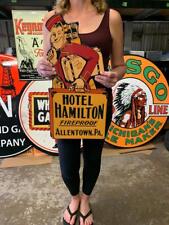 Antique Vintage Old Style Sign Hotel Hamilton Allentown PA Made in USA picture