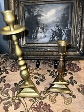 Antique 1620s Italian Brass Mid Drip Pan Candlestick Brass Book P162B Reference picture
