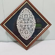 ANTIQUE 19 C  Handmade Belgian Lace framed  picture