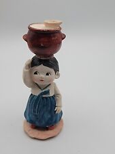 Vintage Koreart Figurine Girl Carrying Bowl on Head KOREAN Ceramic Figurine  picture