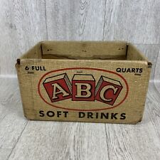 Vintage Advertising ABC Soda Crate Soft Drinks 6 quarts Reading, Pennsylvania picture