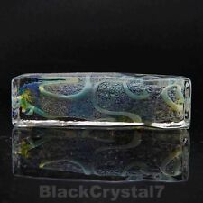4 inch Handmade Glacier Blue Square Rectangle Tobacco Smoking Bowl Glass Pipes picture