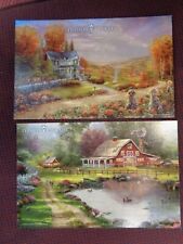 Thomas Kinkade Postcards Autumn at Apple Hill, Red Barn Retreat (2)cards picture