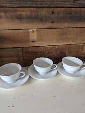 tea cup and saucer set White Vintage Unmarked Set picture