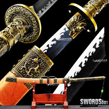 43'' Long Handle Sword Chinese Emperor Broadsword Tiger Engraved Carbon Steel picture