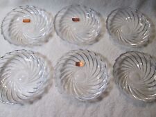 MCM Gorham Full Lead Crystal Spiral Collection Dish Bowl Set Of 6 picture