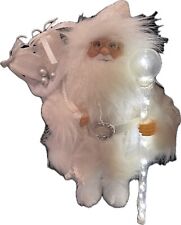 1PC - 12” Christmas Standing Santa Claus, LED, WHITE On WHITE, Holiday Figurines picture