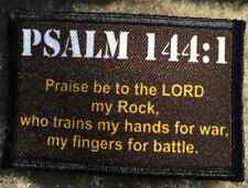 Psalm 144:1 Religious Morale Patch Military Tactical Army Flag USA Hook Badge picture
