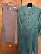 VINTAGE GIRL SCOUTS UNIFORMS GREEN DRESS AND LIGHT BROWN JUMPER picture