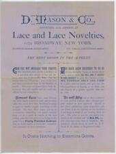 1890s D Mason Lace Novelties Hosiery Underwear Trade Flyer New York City picture