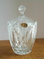 Vintage BLOCK Tulip Clear Crystal Biscuit Barrel/Cookie Jar with Lid - Poland picture