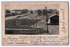 Forrest Lake MN Postcard Bird's Eye View RR Depot And Vacinity 1908 Antique picture