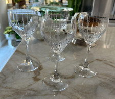 4 Pc Mikasa Infinity Wine Glasses Vertical Cuts 7 3/8