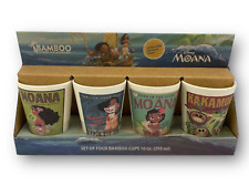 Disney Moana Drinkware ECO Friendly Bamboo Fiber 4 Cup Set - NEW picture