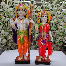Lord Ram Mata Sita Statue Marble Dust Hindu God Goddess Figurine for Temple Deco picture