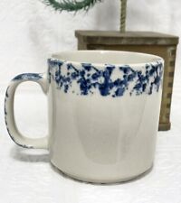 Blue Gibson Spongeware Ceramic Coffee Mug Vintage Crock Style Heavy Duty picture