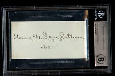 Henry Wadsworth Longfellow signed autograph auto 1.5x3.5 cut Poet BAS Slabbed picture
