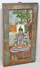 Antique Wall Décor Ceramic Tile Panel God Shiva Original Old Hand Crafted picture