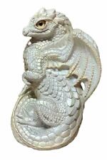Windstone Editions Winged Mother Of Pearl White Dragon Retired Sculpture picture