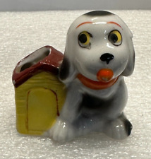 Vintage Kitsch Ceramic Puppy Dog w/House Planter Japan 2.75