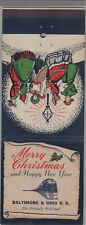 Giant Matchbook Cover Baltimore & Ohio Railroad B&O Merry Christmas picture