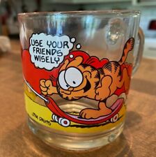 Vintage 1978 McDonalds Garfield Opie Skateboard Glass Coffee Cup Mug Jim Davis picture
