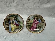 Vintage Limoges 2 Porcelain Mini Decorative Plates Sign by Artist 3” France picture