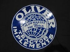 Porcelain Oliver Tractors Enamel Sign Size 30x30 Inches picture