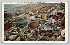 Cleveland Ohio OH Bird's Eye View Of Public Square VINTAGE Postcard picture