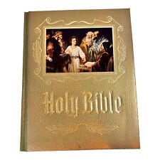 Green Holy Bible Red Letter Color Pictures Old New Testament Heirloom picture