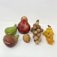Alabaster Marble Stone Fruits Vintage Fruits Lot Of 6 picture