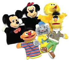 Hand Puppets Lot of 6 Applause Mickey Minnie Mouse Bert Ernie Big Bird Vintage picture
