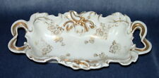 Antique Victorian Porcelain Gilded Bowl Rectangular Handles 4