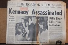 Kennedy Assassinated Newspaper 11-23-1963 The Roanoke Times picture